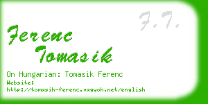 ferenc tomasik business card